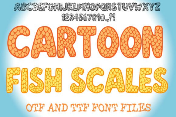 Cartoon Fish Scales: A Playful Typeface for Creative Projects